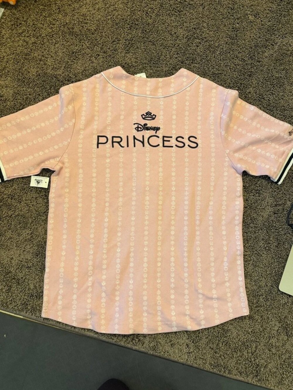 NWT 2024 Disney Parks Disney Princess Baseball Jersey Pink Pinstripe